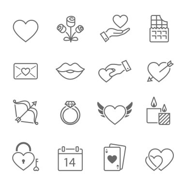 Sevgililer kontur simgeleri anahat