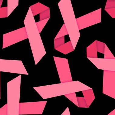 Göğüs kanseri ayı, ambalaj kağıdı, tıbbi aksesuar ve ilaç tekstili için kusursuz pembe kurdele günü deseni. Yüksek kaliteli illüstrasyon