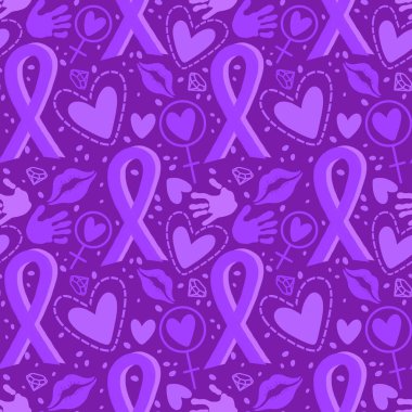 Göğüs kanseri ayı, ambalaj kağıdı, tıbbi aksesuar ve ilaç tekstili için kusursuz pembe kurdele günü deseni. Yüksek kaliteli illüstrasyon