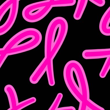 Göğüs kanseri ayı, ambalaj kağıdı, tıbbi aksesuar ve ilaç tekstili için kusursuz pembe kurdele günü deseni. Yüksek kaliteli illüstrasyon