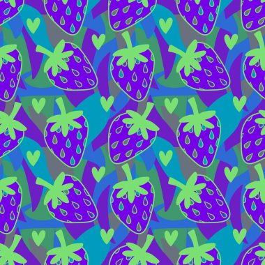Summer fruits seamless strawberries pattern for wrapping paper and fabrics and linens and kids clothes print and spring party accessories. High quality illustration