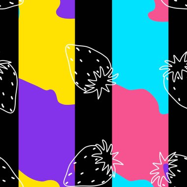 Summer fruits seamless strawberries pattern for wrapping paper and fabrics and linens and kids clothes print and spring party accessories. High quality illustration