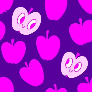 Kağıt, kumaş, çarşaf ve çocuk giysileri baskısı, moda tekstil ürünleri ve parti aksesuarları için yaz meyvesiz elma deseni. Yüksek kaliteli illüstrasyon