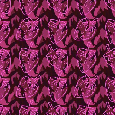 Summer fruits seamless strawberries pattern for wrapping paper and fabrics and linens and kids clothes print and spring party accessories. High quality illustration