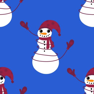 Kardan adam desenli Noel kardan adam desenli ambalajlar, kumaşlar, çarşaflar, çocuk giysileri baskısı, parti aksesuarları ve yeni yıl paketleri. Yüksek kaliteli illüstrasyon