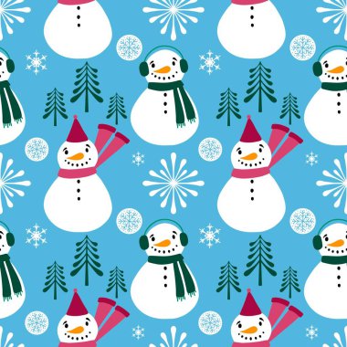 Kardan adam desenli Noel kardan adam desenli ambalajlar, kumaşlar, çarşaflar, çocuk giysileri baskısı, parti aksesuarları ve yeni yıl paketleri. Yüksek kaliteli illüstrasyon