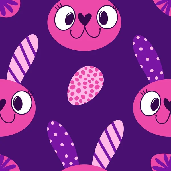 Paskalya yumurtaları dikişsiz tavşan kulakları kağıt, kumaş, çarşaf ve çocuk giysileri baskısı ve bahar için. Yüksek kaliteli illüstrasyon