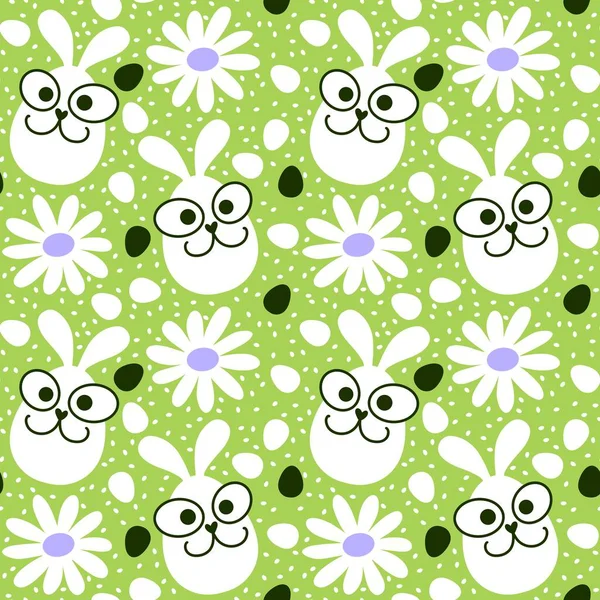 Paskalya yumurtaları dikişsiz tavşan kulakları kağıt, kumaş, çarşaf ve çocuk giysileri baskısı ve bahar için. Yüksek kaliteli illüstrasyon