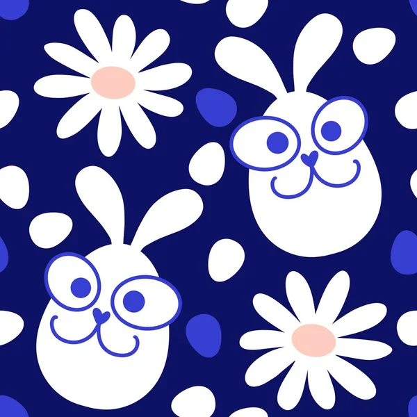 Paskalya yumurtaları dikişsiz tavşan kulakları kağıt, kumaş, çarşaf ve çocuk giysileri baskısı ve bahar için. Yüksek kaliteli illüstrasyon