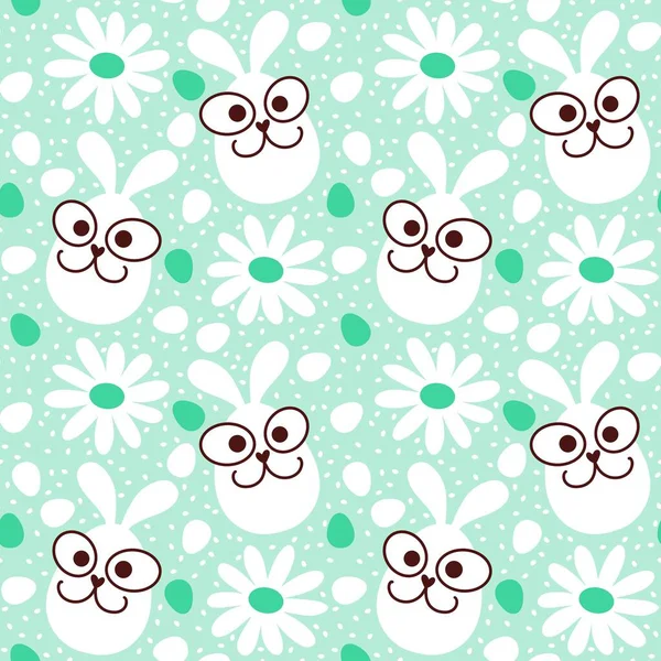 Paskalya yumurtaları dikişsiz tavşan kulakları kağıt, kumaş, çarşaf ve çocuk giysileri baskısı ve bahar için. Yüksek kaliteli illüstrasyon