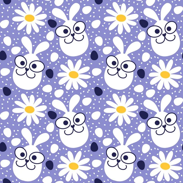 Paskalya yumurtaları dikişsiz tavşan kulakları kağıt, kumaş, çarşaf ve çocuk giysileri baskısı ve bahar için. Yüksek kaliteli illüstrasyon