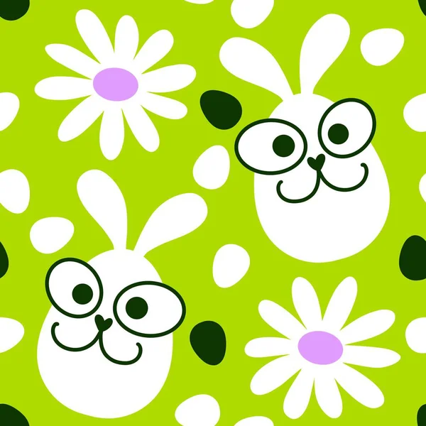 Paskalya yumurtaları dikişsiz tavşan kulakları kağıt, kumaş, çarşaf ve çocuk giysileri baskısı ve bahar için. Yüksek kaliteli illüstrasyon