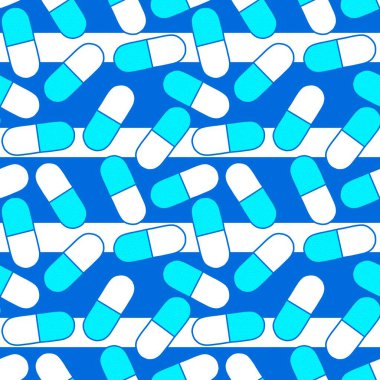 Çocuklar için ilaçsız hap deseni ve ambalaj kağıdı, giysi, ambalaj ve kumaş. Yüksek kaliteli illüstrasyon