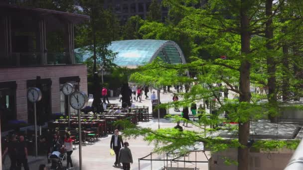 London Circa 2019 People Busy Business Canary Wharf London England — Stock Video