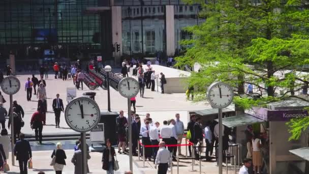 London 2019 Menschen Die Mit Ihrem Geschäft Beschäftigt Sind Canary — Stockvideo