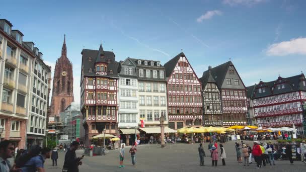 Frankfurt Germany 2019 Frankfurt Old City People Tourists Walk Visit — 비디오