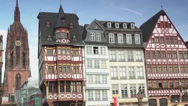 Frankfurt Germany 2019 Frankfurt Old City People Tourists Walk Visit — 비디오