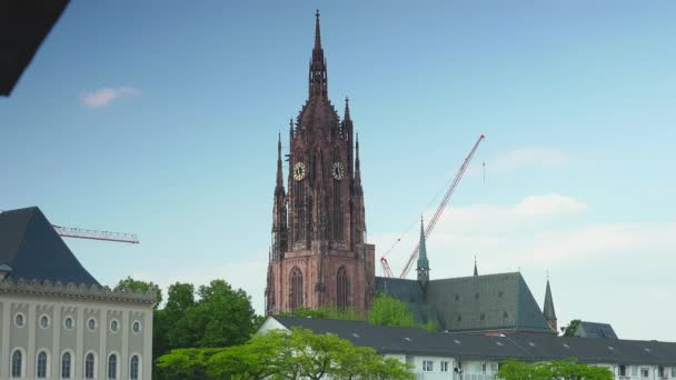 Frankfurt Alemanha Por Volta 2019 Vista Cidade Catedral Imperial São — Vídeo de Stock