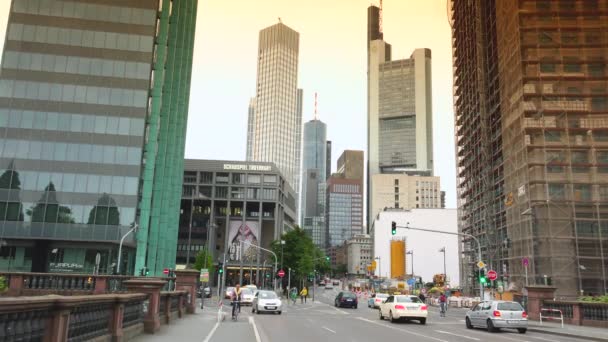 Frankfurt Duitsland Circa 2019 Hoogbouw Frankfurt Main Duitsland Frankfurt Een — Stockvideo