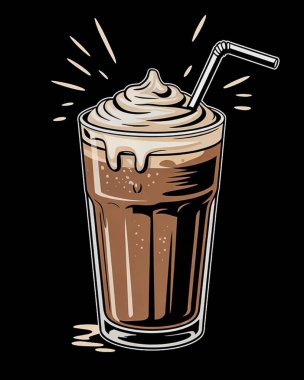 kahve ve kahvenin vektör el çizimi.