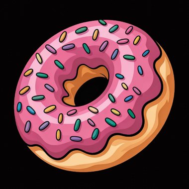 donut. Vektör çizimi. çizgi film biçimi