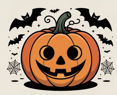 Cadılar Bayramı Balkabağı kafa vektör çizimi tasarımı