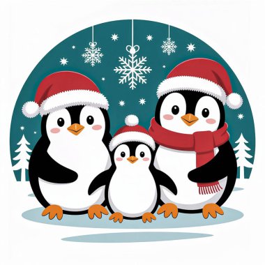 Kardan adamla Noel penguenleri.