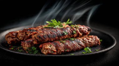 Baharatlı ve otlu ızgara biftek.