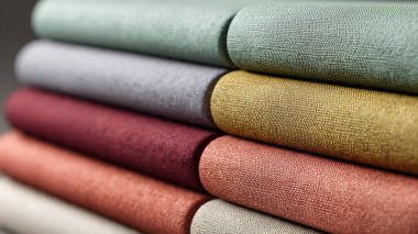 Bir yığın farklı renkli yastık.