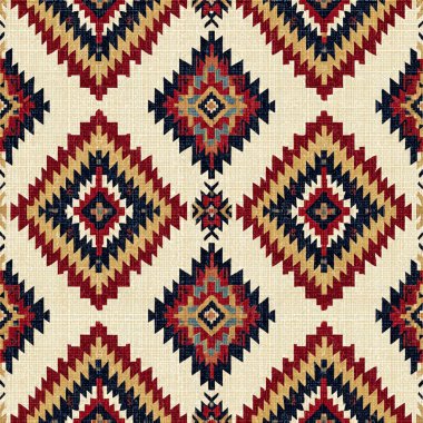 Halı banyosu ve Rug Boho tarzı, dokunmuş doku ve efektli etnik tasarım deseni.