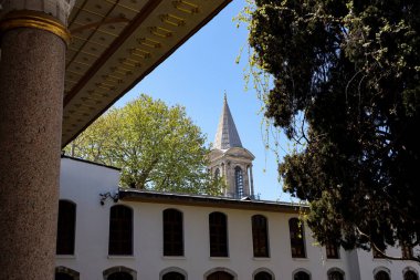 20-01-2024 İstanbul Türkiye: Padua Kilisesi 'ndeki Aziz Anthony içinde tavan ve mimari ayrıntılar