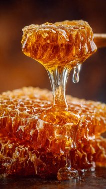 Petek üzerinde akan bal