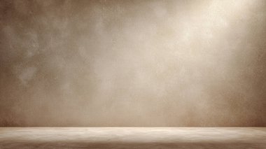 Beyaz beton duvarlı ve zemin zeminli boş oda