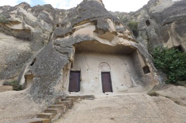 Kapadokya şehrinin mağara müzesi.