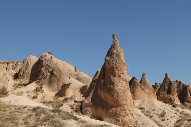 Kapadokya Vadisi 'nin güzel manzarası sabahları