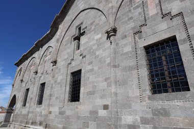 24-09-2024 Derinkuyu Nevsehir Türkiye: Derinkuyu Yeraltı Kenti 'nin iç odası volkanik kayalara oyuldu