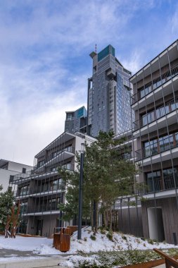 Gdynia, Pomeranya Bölgesi / Polonya - 31. 2024 Gdynia 'da yeni yapılmış apartmanlar, emlak yatırımları, kira için özel daireler.