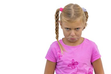 Child with bad feeling clipart