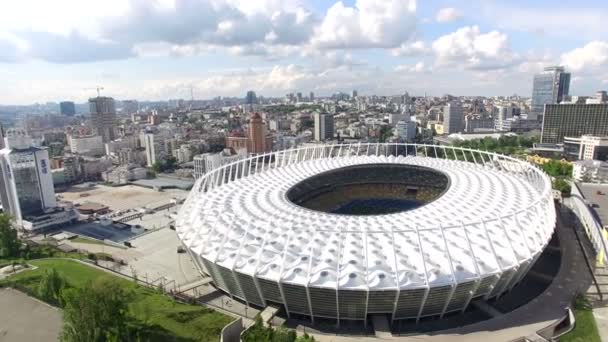 Câmera voando sobre estádio Arena — Vídeo de Stock