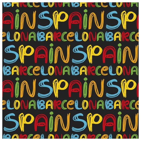 Spain and Barcelona pattern — Stock Vector