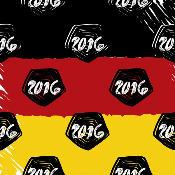 Euro 2016 Fransa Futbol Şampiyonası için şablon. Bir futbol topu desen ve Almanya bayrağı