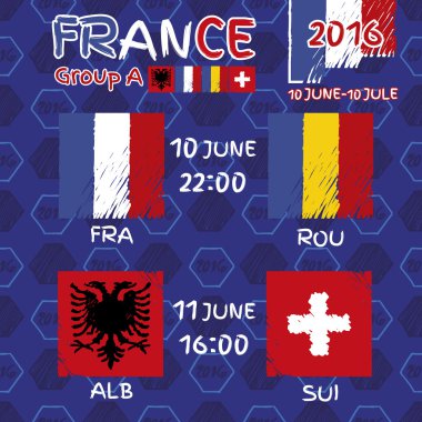Euro 2016 Fransa Futbol Şampiyonası için desen.
