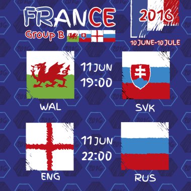 Euro 2016 Fransa Futbol Şampiyonası için desen.