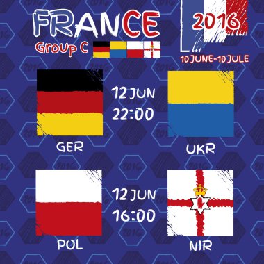 Euro 2016 Fransa Futbol Şampiyonası için desen.