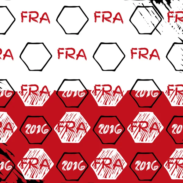 Euro 2016 Fransa Futbol Şampiyonası için şablon. Bir futbol topu desen ve bir Fransız bayrağı. Polonya bayrağı