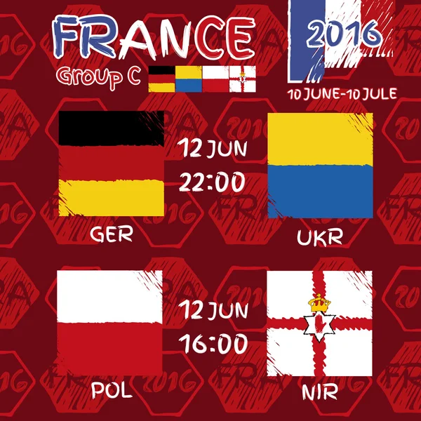 Bir futbol, futbol topu desen ve Avrupa bayraklar.