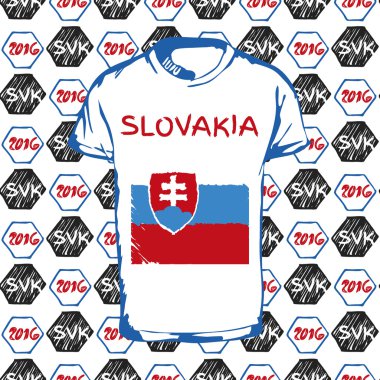 Bir futbol topu desen ve Slovakya bayrağı