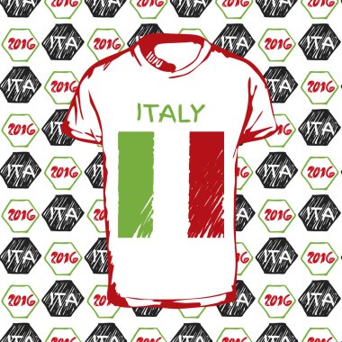 Bir futbol topu desen ve İtalya bayrağı
