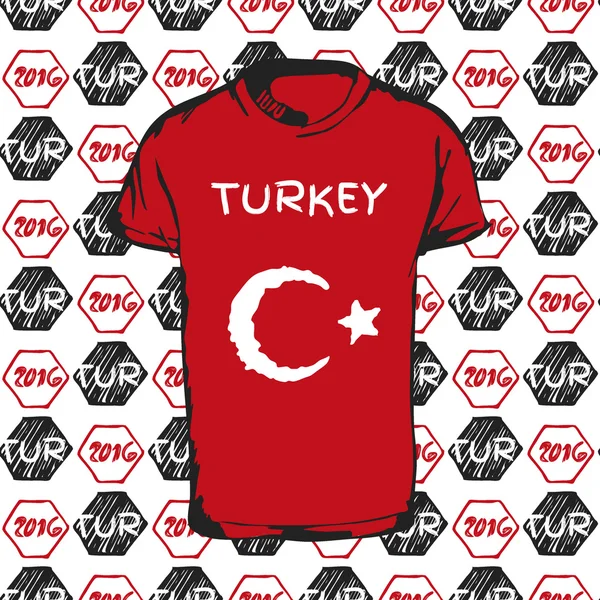 Bir futbol topu desen ve Türkiye bayrak