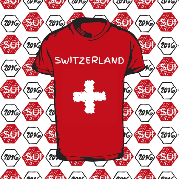 A soccer ball pattern and Switzerland flag — Stock Vector